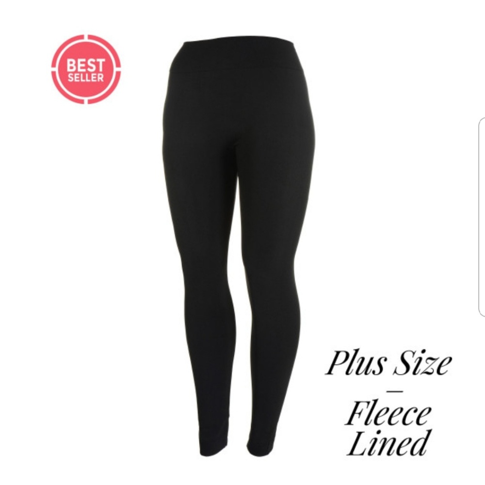 *- Fleece Lined Leggings. Black
